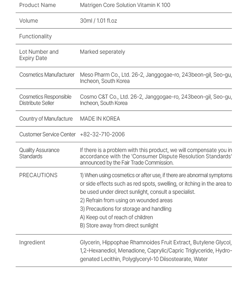 Core Solution Vitamin K